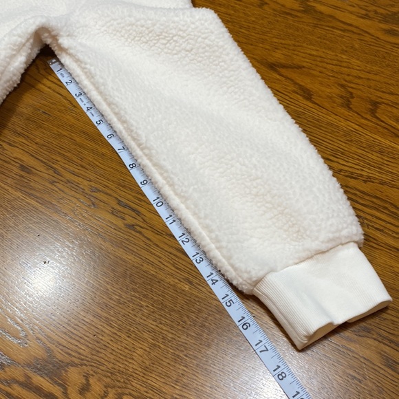 Zyia Active Fleece Jacket Flying V Cream Bomber Style Size L - Picture 6 of 15